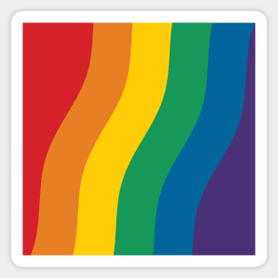 Rainbow Pride Flag (Proud LGBTQ+ Community Pride Flag) Slanted Wave Version Sticker